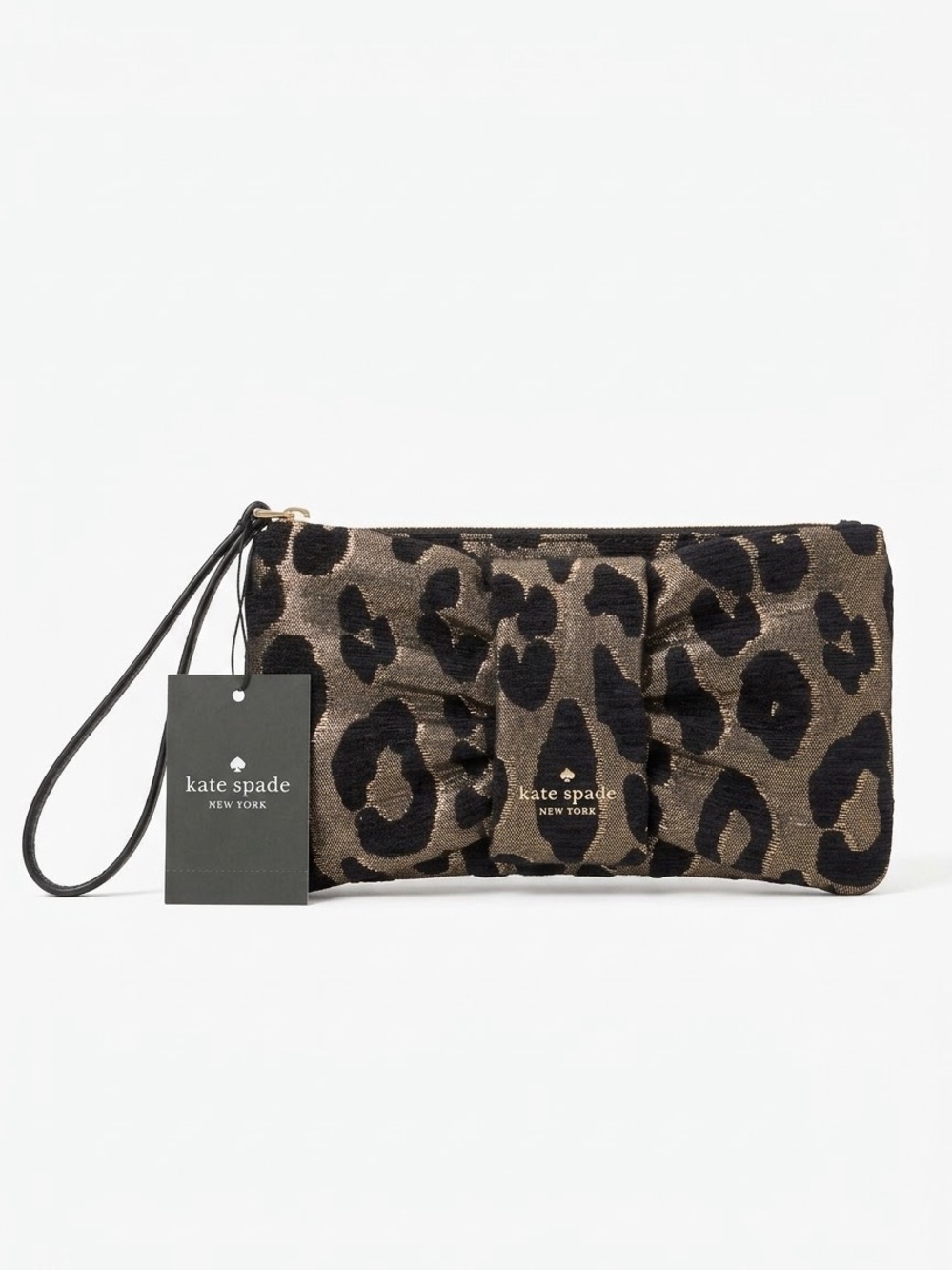 Kate Spade Millie Bow Leopard Wristlet NWT